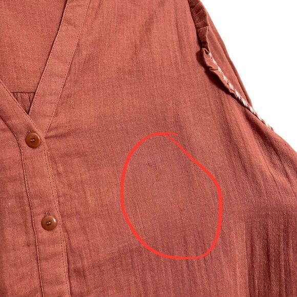 Sezane Wanda Blouse in Rose Tunisian Button Front Top Womens Size FR 36 US 4 - Picture 8 of 8